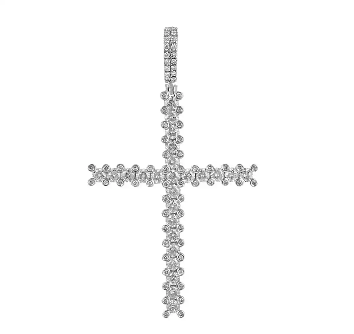 1.67 CT Round Lab Grown Diamond Gold mens cross pendant