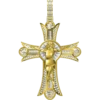 3.405 CT Round Lab Grown Diamond Gold Cross Pendant