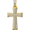 1.239 CT Round Lab Grown Diamond Gold Cross Pendant