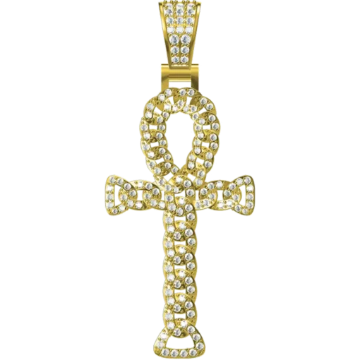 1.026 CT Round Lab Grown Diamond Gold Cross Pendant