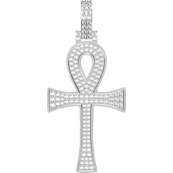 1.085 CT Round Lab Grown Diamond Gold Cross Pendant