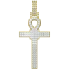 1.07 CT Round Lab Grown Diamond Gold Cross Pendant