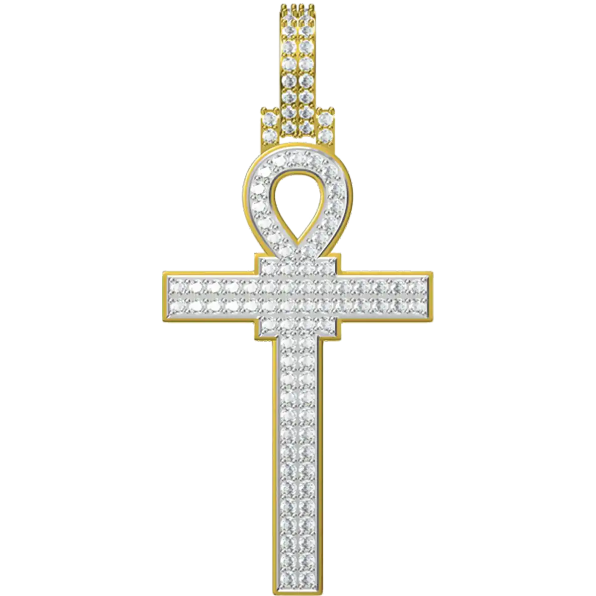 1.07 CT Round Lab Grown Diamond Gold Cross Pendant