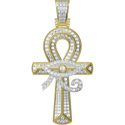 1.24 CT Round Lab Grown Diamond Gold Cross Pendant