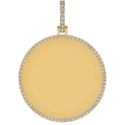 0.336 CT Round Lab Grown Diamond Gold Circle Memory Pendant