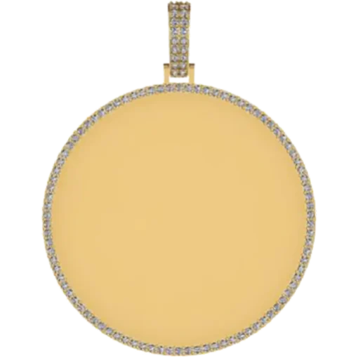 0.66 CT Round Lab Grown Diamond Gold Circle Memory Pendant