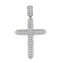 4.65 CT Round Lab Grown Diamond Gold cross pendant