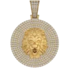 1.788 CT Round Lab Grown Diamond Gold Lion Head Pendant