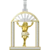 2.215 CT Round Lab Grown Diamond Gold jesus Pendant
