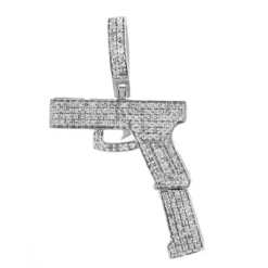 0.5 CT Round Lab Grown Diamond Gold mens gold cross pendant