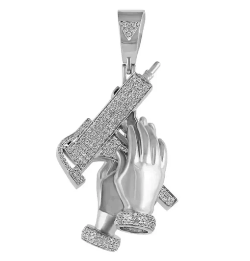 0.61 CT Round Lab Grown Diamond Gold diamond cross pendant