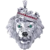 1.5 CT Round Lab Grown Diamond Gold Lion Head Pendant