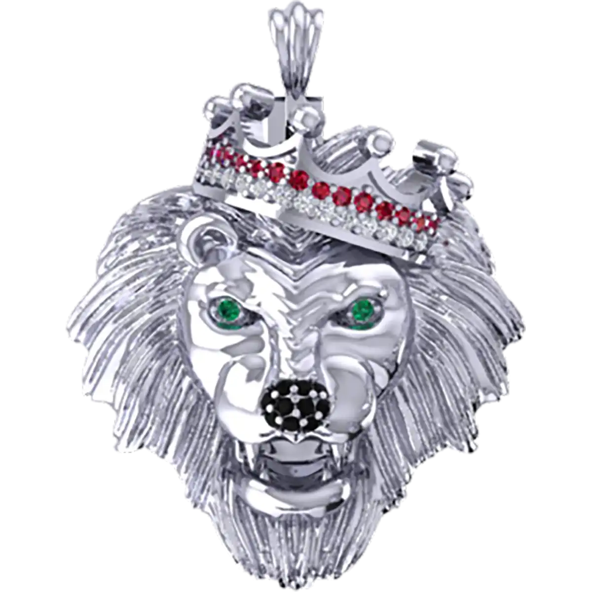 1.5 CT Round Lab Grown Diamond Gold Lion Head Pendant