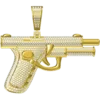 3.155 CT Round Lab Grown Diamond Gold Hip Hop Pistol Pendant Necklace
