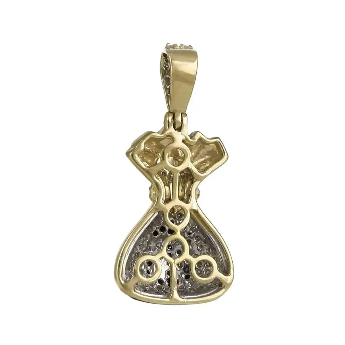 money bag 0.25 CT Round Lab Grown Diamond Gold hip hop gold pendant - Image 2