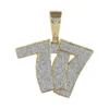 777 1.5 CT Round Lab Grown Diamond Gold hip hop diamond pendant