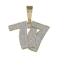 777 1.5 CT Round Lab Grown Diamond Gold hip hop diamond pendant