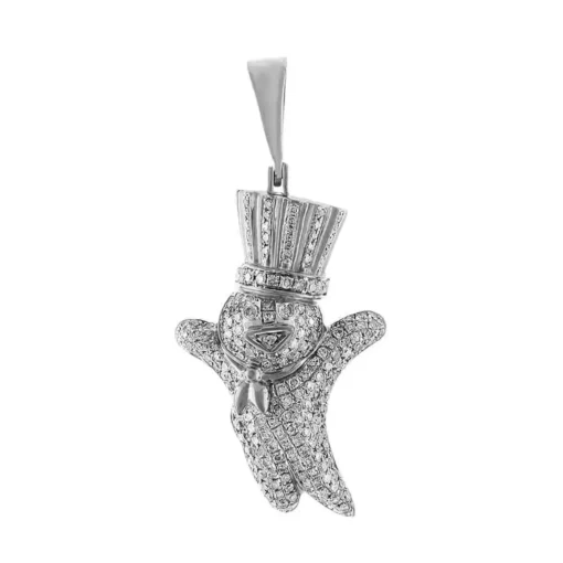 snowman 0.75 CT Round Lab Grown Diamond Gold mens pendant - Image 3