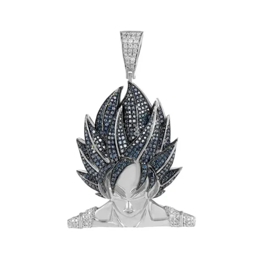 vegeta 2 CT Round Lab Grown Diamond Gold hip hop pendant - Image 3