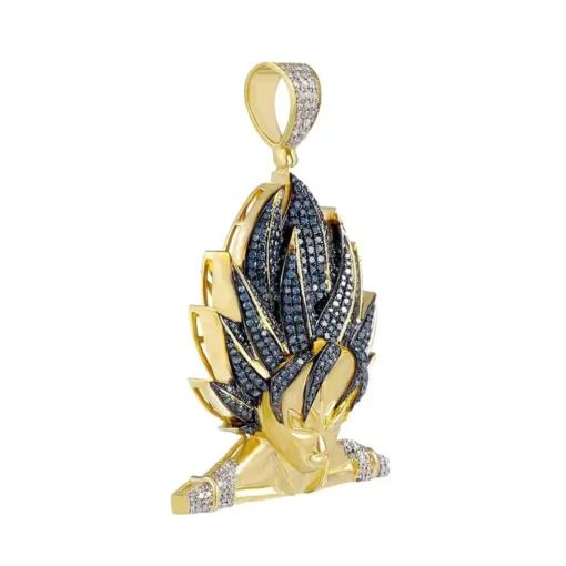 vegeta 2 CT Round Lab Grown Diamond Gold hip hop pendant