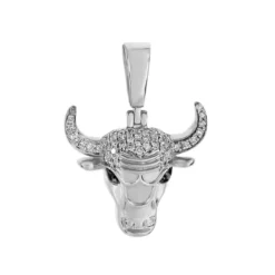 bling cattle cow 0.3 CT Round Lab Grown Diamond Gold hip hop diamond pendant
