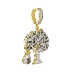 money tree 1.5 CT Round Lab Grown Diamond Gold hip hop pendant