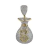 money bag 4 CT Round Lab Grown Diamond Gold hip hop diamond pendant