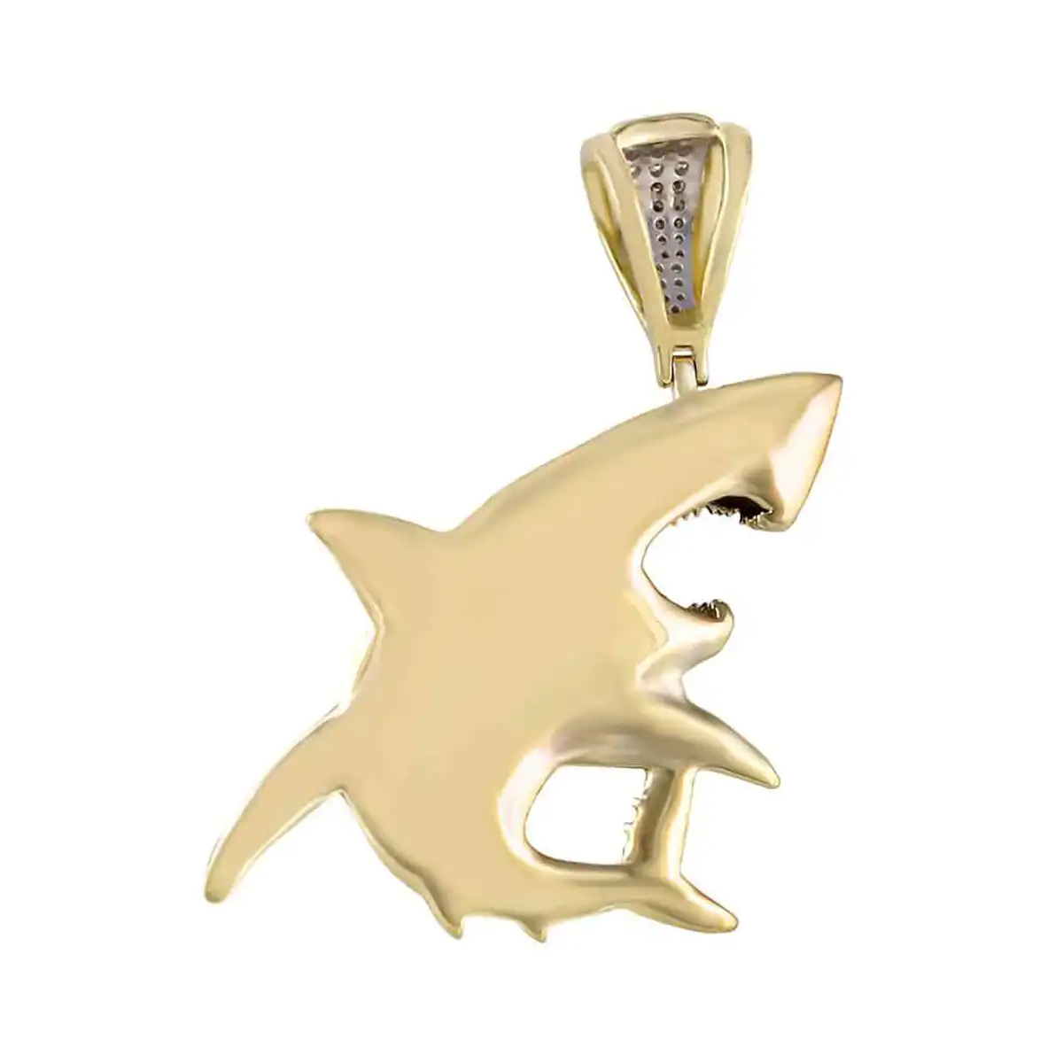 shark 4.35 CT Round Lab Grown Diamond Gold mens pendant - Image 2