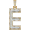 0.94 CT Round Lab Grown Diamond Gold Diamond Initial Pendant