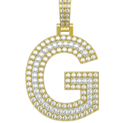 1.02 CT Round Lab Grown Diamond Gold Initial Pendant