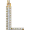 0.85 CT Round Lab Grown Diamond Gold Diamond Initial Pendant