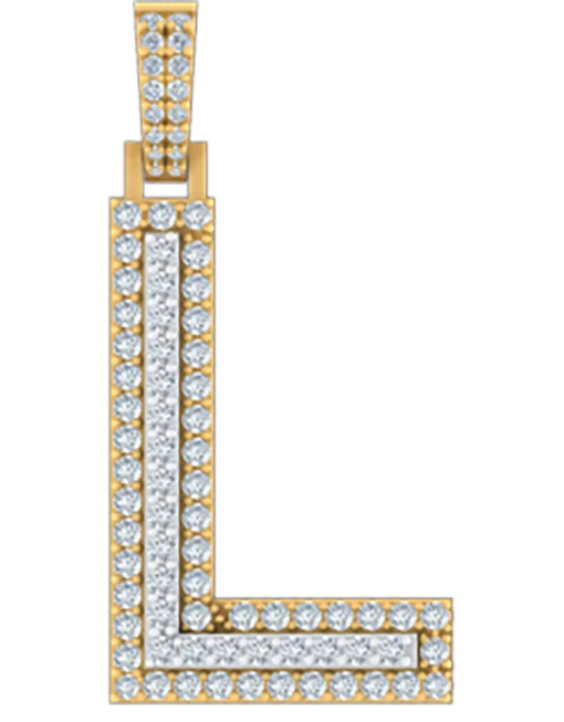0.85 CT Round Lab Grown Diamond Gold Diamond Initial Pendant