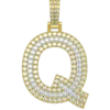 1.055 CT Round Lab Grown Diamond Gold Letter Pendant Necklace