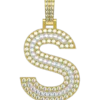1.055 CT Round Lab Grown Diamond Gold Diamond Initial Pendant