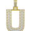 0.95 CT Round Lab Grown Diamond Gold Initial Pendant