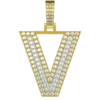 1.044 CT Round Lab Grown Diamond Gold Alphabet Pendant