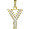 0.846 CT Round Lab Grown Diamond Gold Letter Pendant