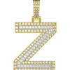 1.055 CT Round Lab Grown Diamond Gold Diamond Initial Pendant