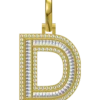 0.895 CT Round Lab Grown Diamond Gold Initial Pendant Necklace