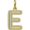 0.901 CT Round Lab Grown Diamond Gold Letter Pendant Necklace