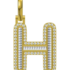 0.997 CT Round Lab Grown Diamond Gold Diamond Letter Pendant