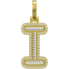 0.94 CT Round Lab Grown Diamond Gold Initial Pendant