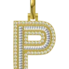0.93 CT Round Lab Grown Diamond Gold Alphabet Pendant