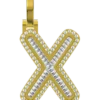 0.891 CT Round Lab Grown Diamond Gold Initial Pendant Necklace