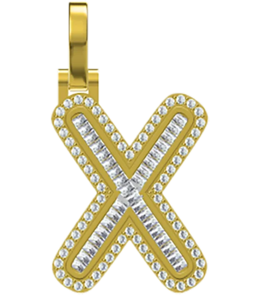 0.891 CT Round Lab Grown Diamond Gold Initial Pendant Necklace