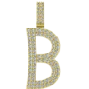 0.542 CT Round Lab Grown Diamond Gold Alphabet Pendant