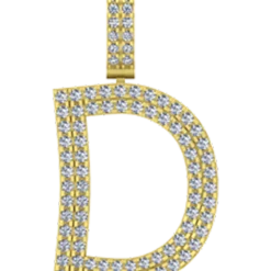 0.511 CT Round Lab Grown Diamond Gold Letter Pendant Necklace