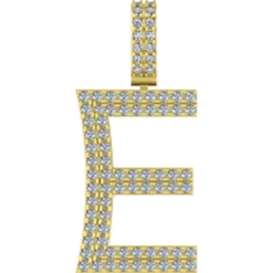 0.5 CT Round Lab Grown Diamond Gold Letter Pendant