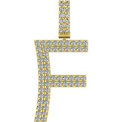 0.4 CT Round Lab Grown Diamond Gold Diamond Initial Pendant