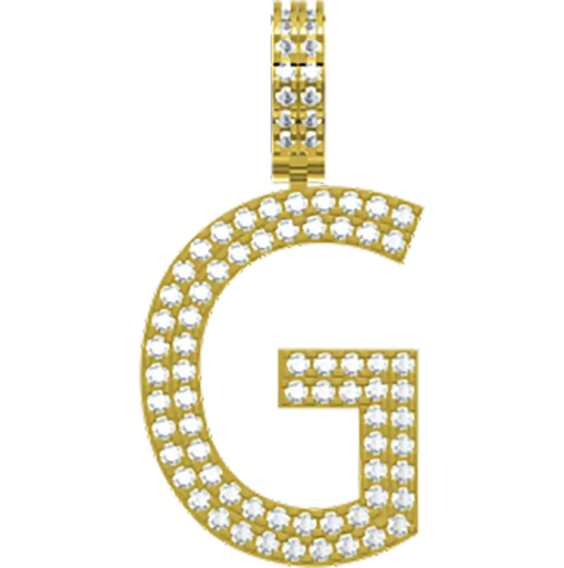 0.481 CT Round Lab Grown Diamond Gold Diamond Letter Pendant
